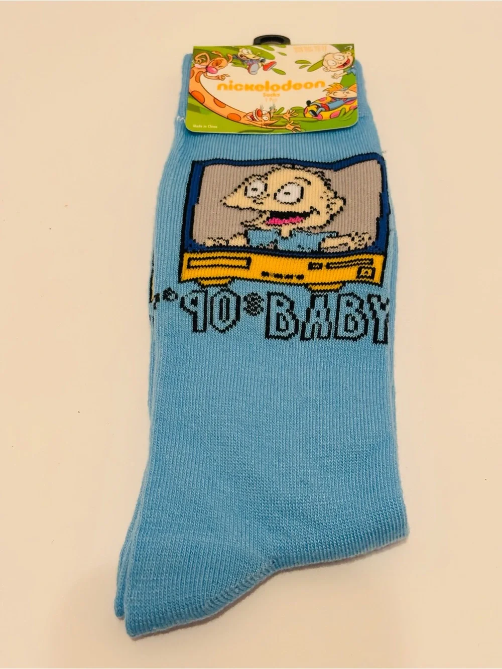 Rugrats Baby Tommy Pickels Adult Shoe Size 6 1/2 -12 Cartoon Crew Socks